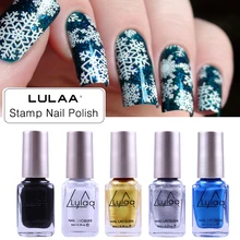 LULAA 12 цветов штамп лак для ногтей 6 мл печать штамповка лак для ногтей долговечный лак для ногтей DIY Инструменты для дизайна ногтей