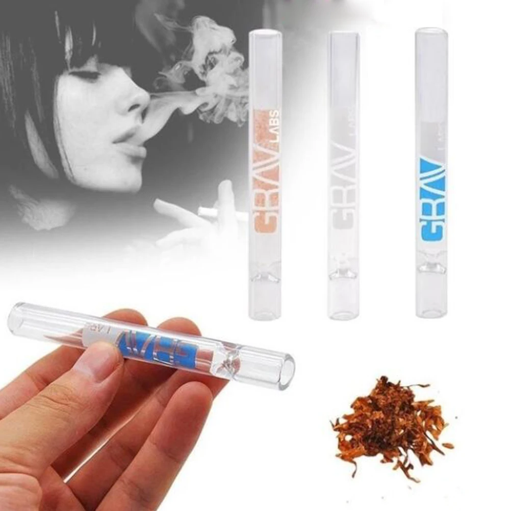 

1pc Glass Smoking Pipe Cigarette Holder Pipe Hookah Filter Smoke Tar High Quality Random Color Cigarette Pipe 10cm