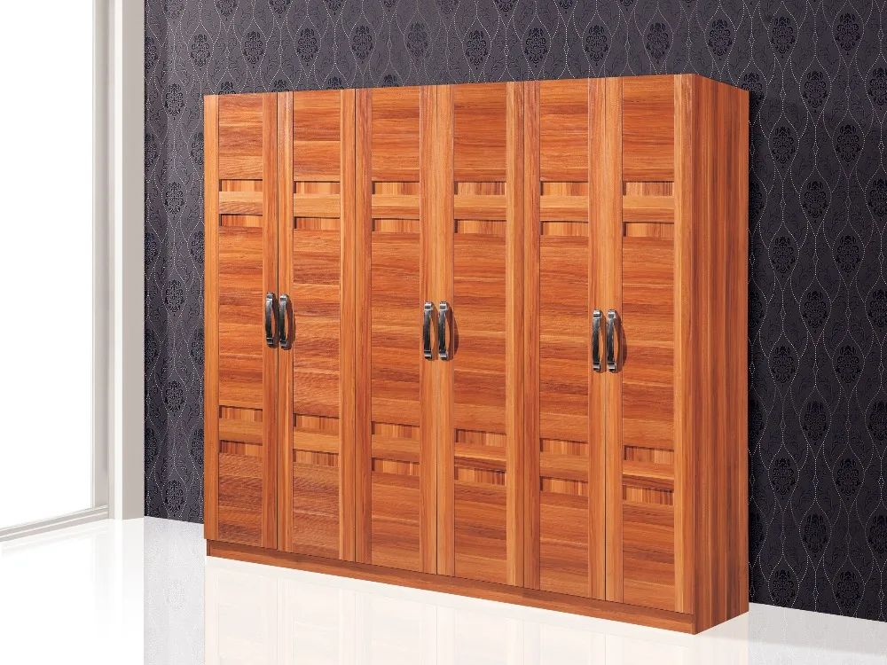 Furniture wardrobe wooden wardrobe furniture panel wardrobe closet with 6 door