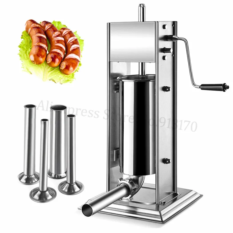 Manual 3L Stainless Steel Spanish Churros Machine Sausage Stuffer Filler Maker
