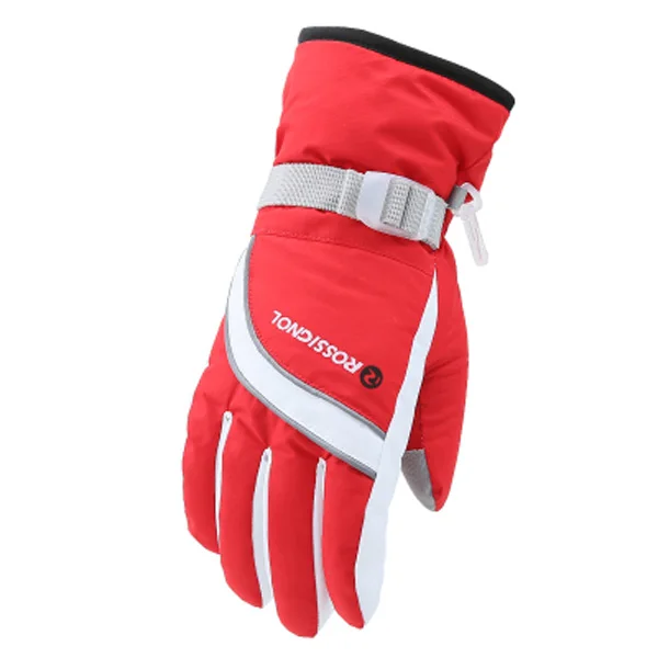 Зимние перчатки для катания на лыжах, спортивные перчатки для сноуборда, лыжные перчатки для Зимнего Велосипеда, толстые мотоциклетные перчатки для велоспорта с защитой от-30 градусов, теплые перчатки для мужчин и женщин - Цвет: Красный