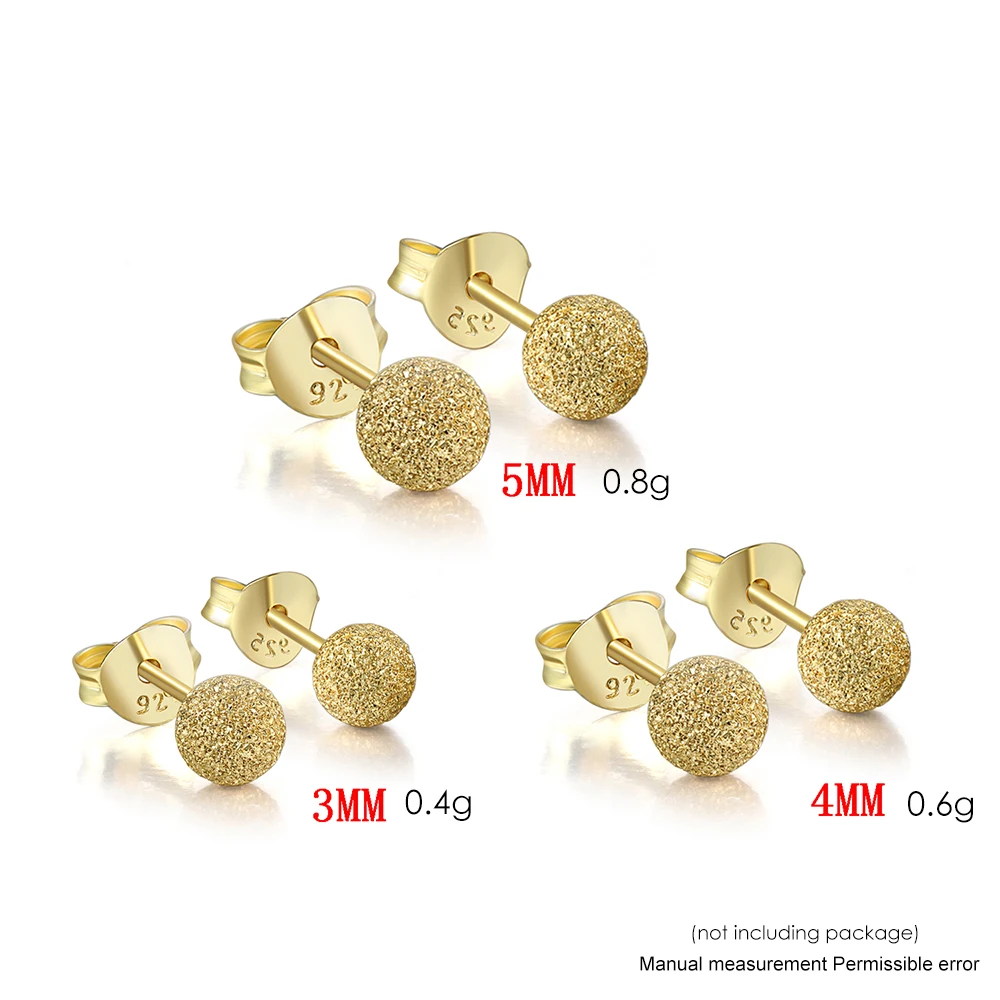 LAMOON Stud Earrings For Women 2018 New Fashion 3MM Ball Shaped 100% Real Sterling Silver S925 Fine Jewelry Girl Gift EY176
