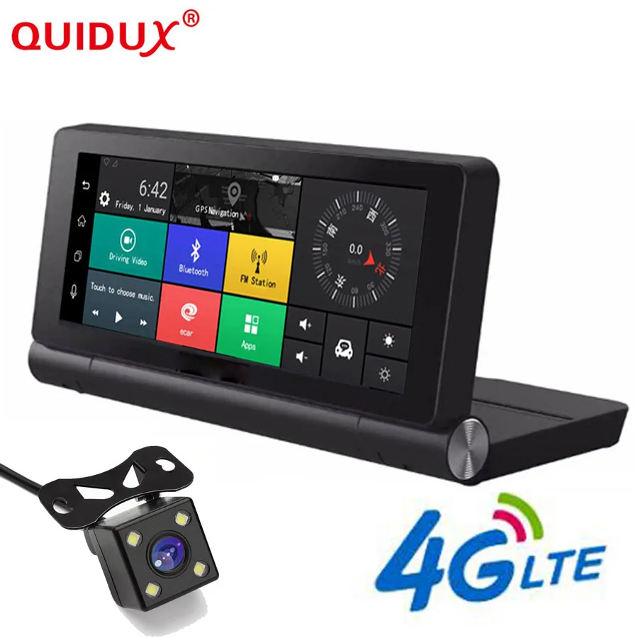 

QUIDUX 7 Inch 4G Car DVR Camera GPS FHD 1080P Android Dash Cam Navigation ADAS Car Video Recorder Dual Lens with Reverse image