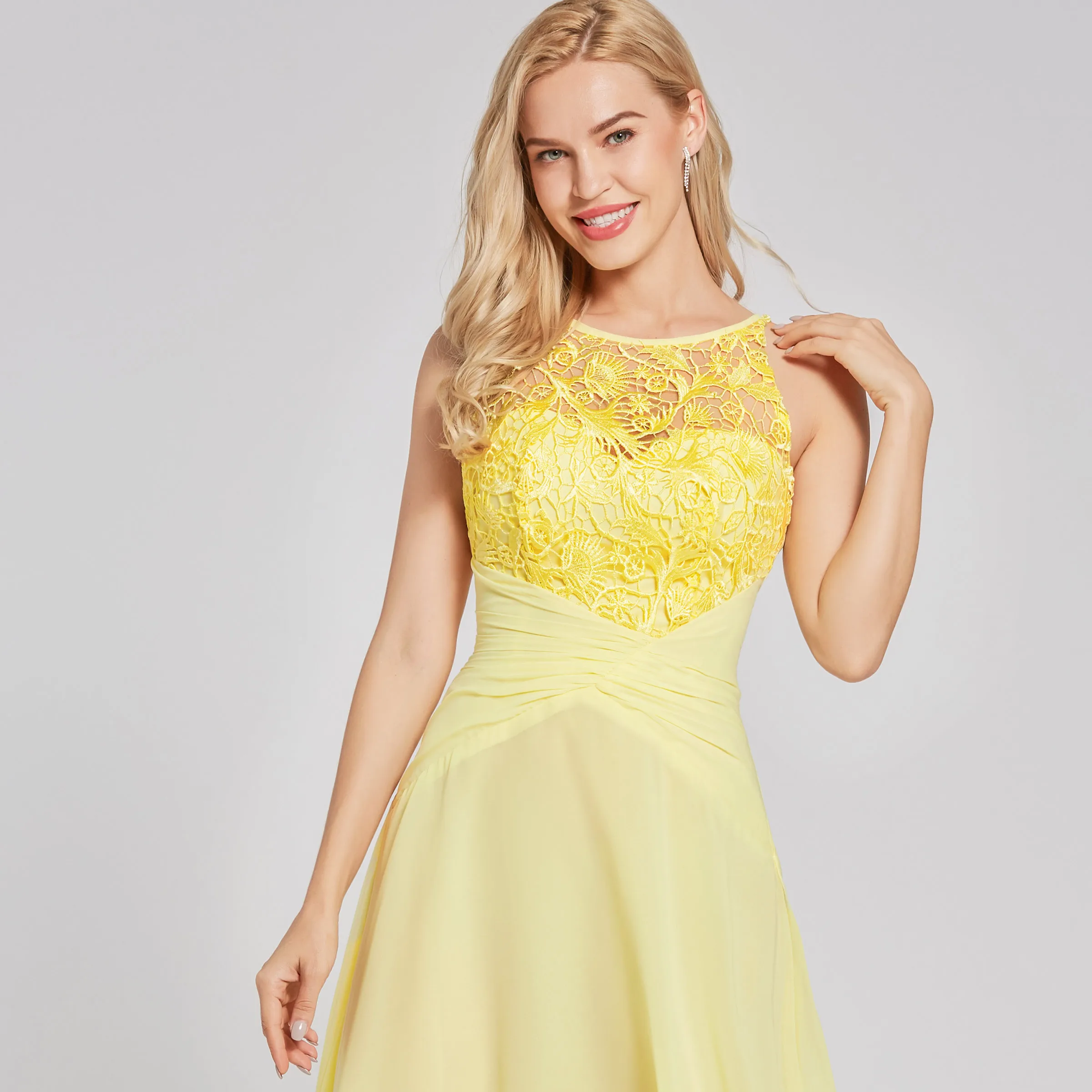 Dressv daffodil длинное вечернее платье, недорогое ТРАПЕЦИЕВИДНОЕ платье без рукавов с глубоким вырезом, свадебное вечернее платье, кружевное вечернее платье es