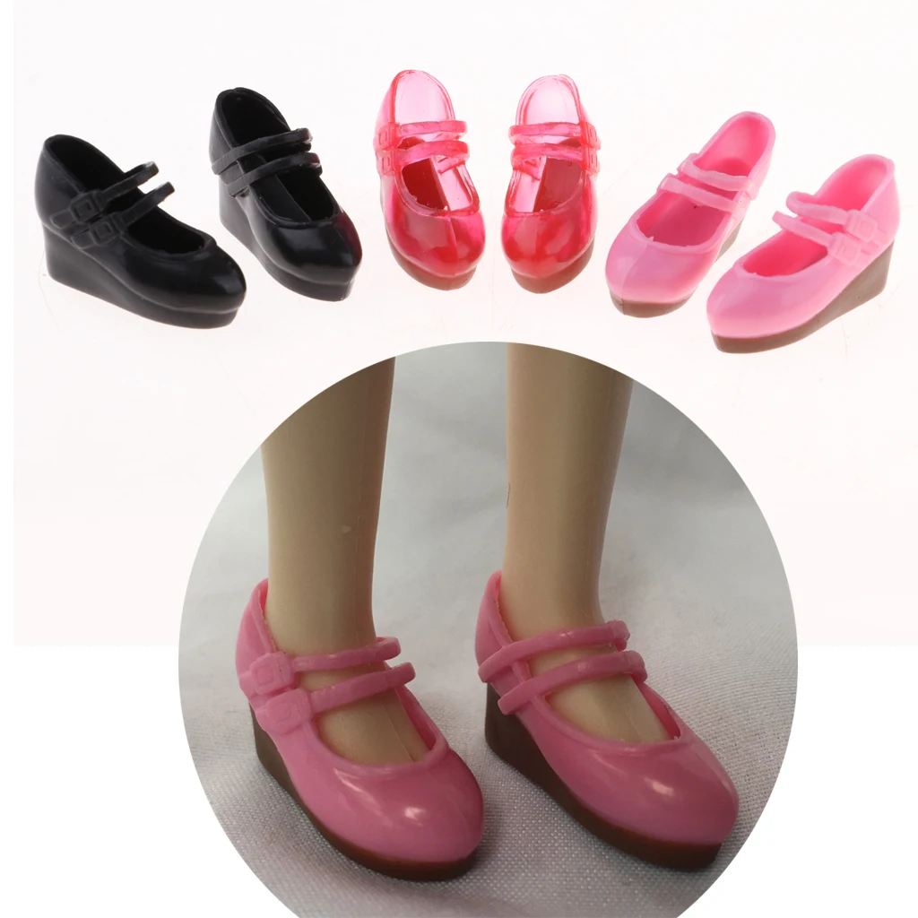 3 Pairs Plastic Single Shoes Slope Heels for 1/6 Azone Dolls Clothing Accessories Doll Single Shoes Clothing Accessories