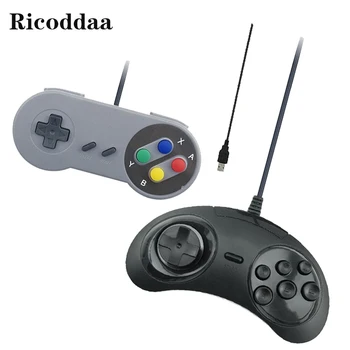 

For SEGA/SNES Genesis/MD2 USB Gamepad Classic Wired Controller 6 Buttons SEGA USB Gaming Joystick Holder For PC MAC Mega Gamepad