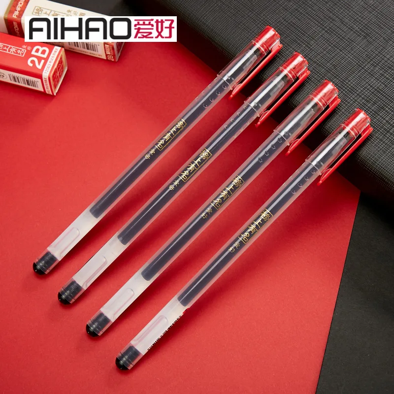 AIHAO Brand Large Capacity 0.5mm Black Gel Pen Carbon Pens School