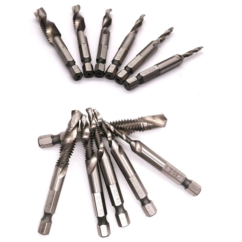 1/4 Hex Shank High Speed Steel HSS Thread Spiral Screw Composite Taps