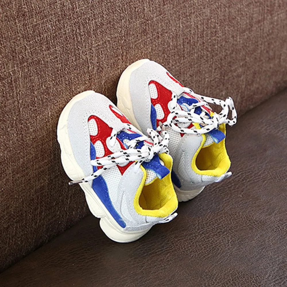Новинка; детская обувь для девочек; кроссовки для мальчиков; детская дышащая Спортивная обувь из сетчатого материала; уличные кроссовки для малышей; 15-19