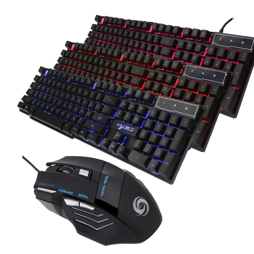 

Russian English Gaming Keyboards 3 Backlight Modes Russia Version Fire Cracks Keyboard +3200DPI Gamer Laser Mouse USB Wired Mice