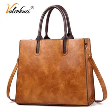 Bolsos de mano de diseñador de marca famosa, bolsos de cuero para mujer de gran capacidad, bolsos de mano Vintage con asa superior, bolso de hombro sólido para mujer