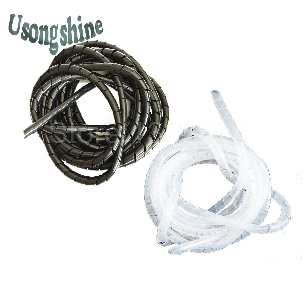 

13.5meter Diameter 6mm black or white cable wire winding pipe spiral wrapping wire 6mm insulation hub spiral wrapping