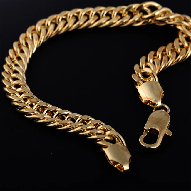 

Hot Selling Upsacle Jewelry Charms 18K Gold Womens Mens Link Chain Bracelets Fine Jewelry A975