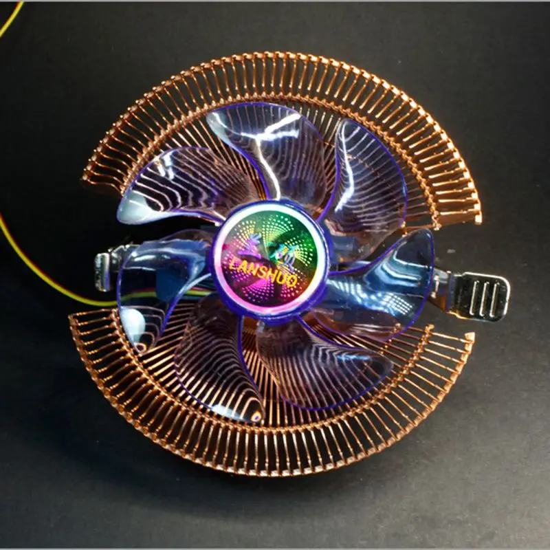 DC12V 3-контактный бесшумный вентилятор охлаждения Процессор охладитель радиатор для Intel/AMD Поддержка Процессор с светодиодный