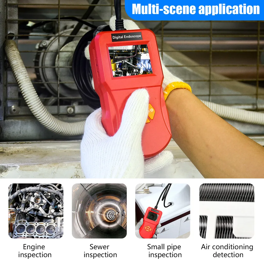 

wearable devices inskam127 2.4 Inch IPS HD Screen Digital Detection Endoscope Industrial It can be used for vehicle inspection,