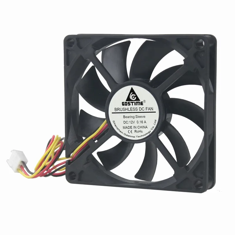 

Gdstime 2 Pieces 12V 80mm*80mm*15mm 3Pin 8cm CPU Motor Cooler DC Brushless Cooling Fan 80mm x 15mm 8015