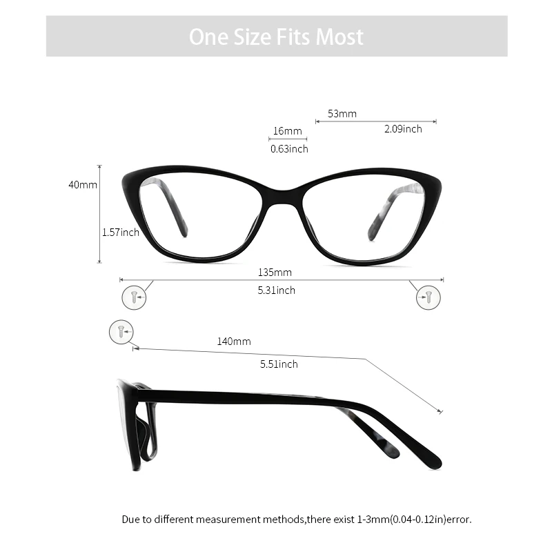 Acetate Women Eyeglasses Frame Transparent Myopia Black Cat Eye Glasses Frames Fashion Trend For Women#LS8048