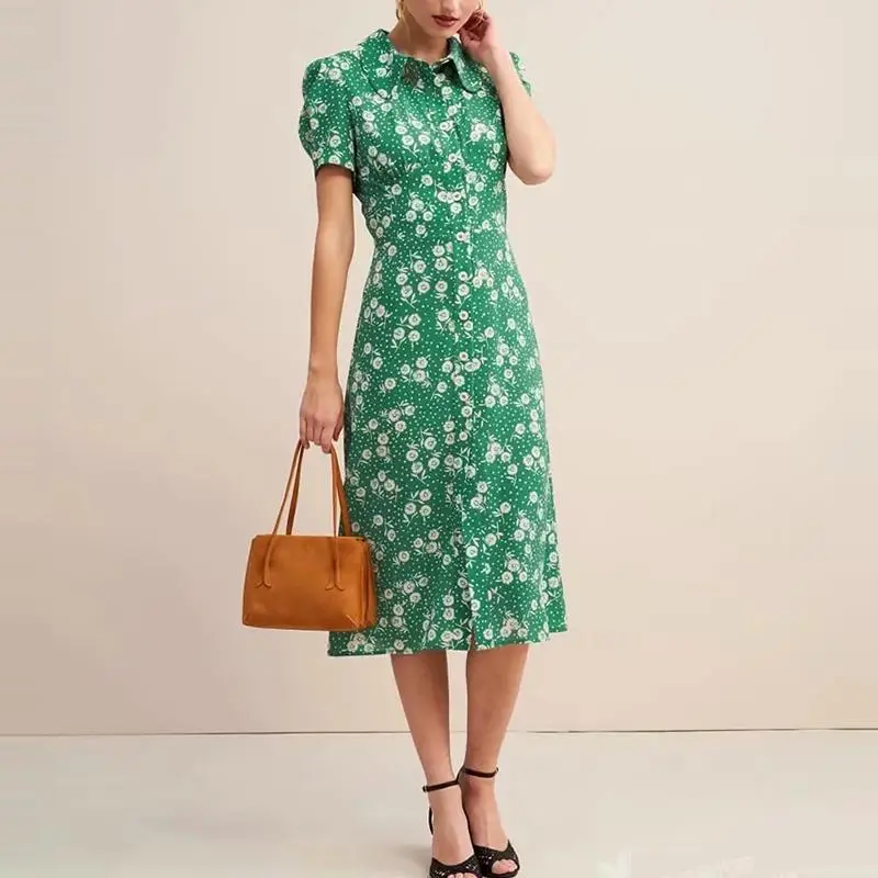 Женское винтажное пляжное платье boho длинное с коротким рукавом и треугольным