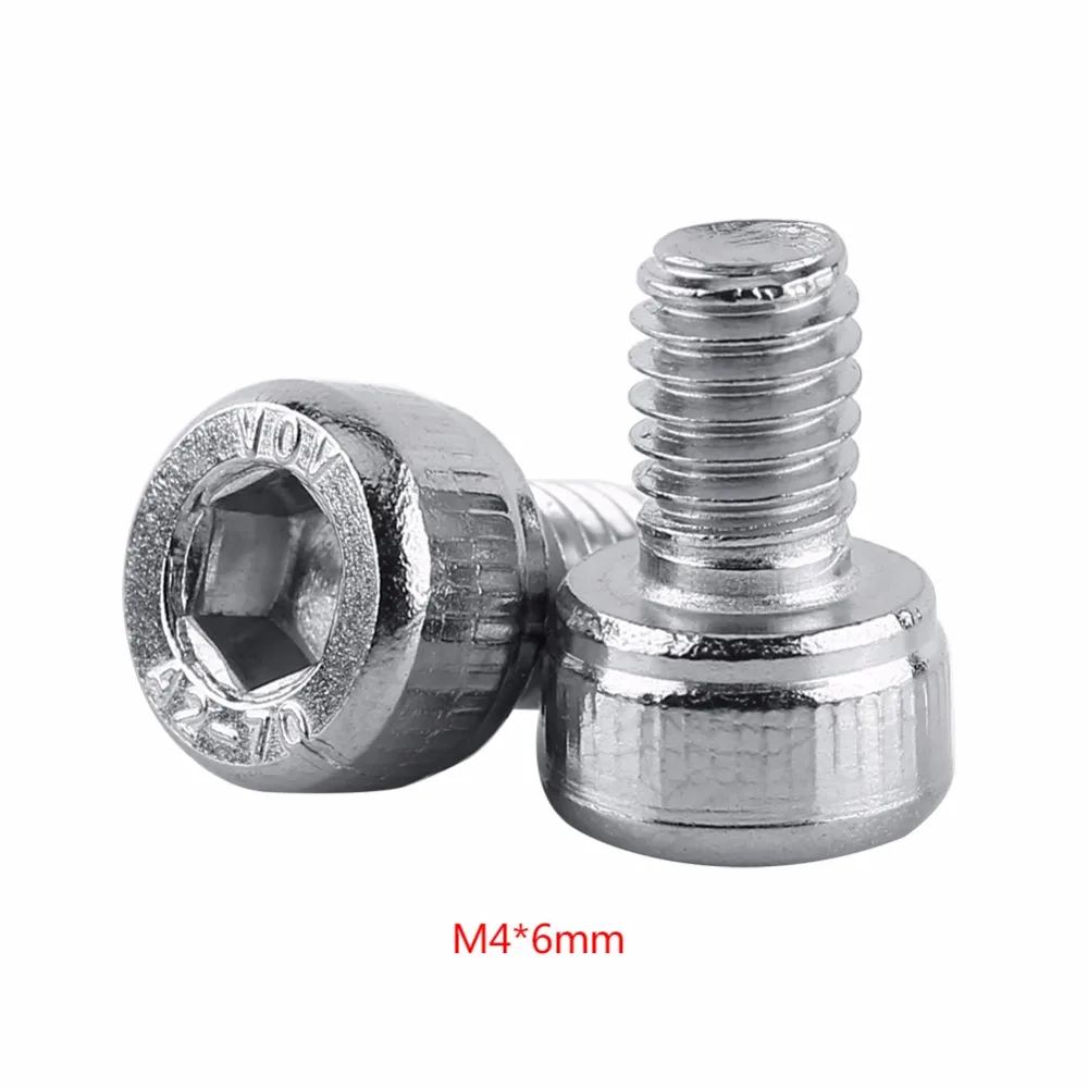 

25/50Pcs/pack M4 Stainless Steel SS304 Hex Socket Cap Head Screws Hexagonal Fastener Bolt Set Hardware Accessories