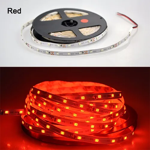 RGB LED Strip Light SMD 5050 3528 DC 12V 5M 300LEDs Not Waterproof Single Color Flexible Light Neon Lamp Tiras LED Light Garland 4