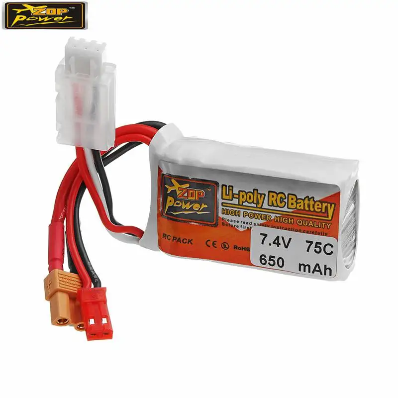 

ZOP POWER 7.4V 650mAH 75C 2S Lipo Battery Rechargeable With JST Plug / XT30 Plug For RC Models Multicopter Part Accessories