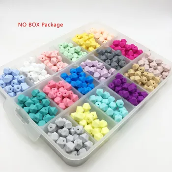 

100pc samll Hexagon Silicone 11mm Beads Teething Baby Chewing Bead Teeth Necklace Bead Diy Chewable Silicone Mini Geometric bead