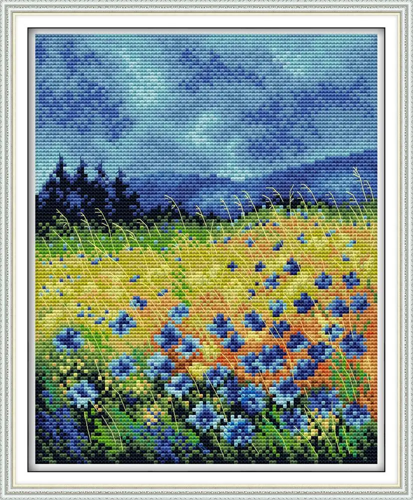 Beautiful Flowers decor painting NKF counted printed on the canvas DMC kits DIY Cross Stitch embroidery needlework Set