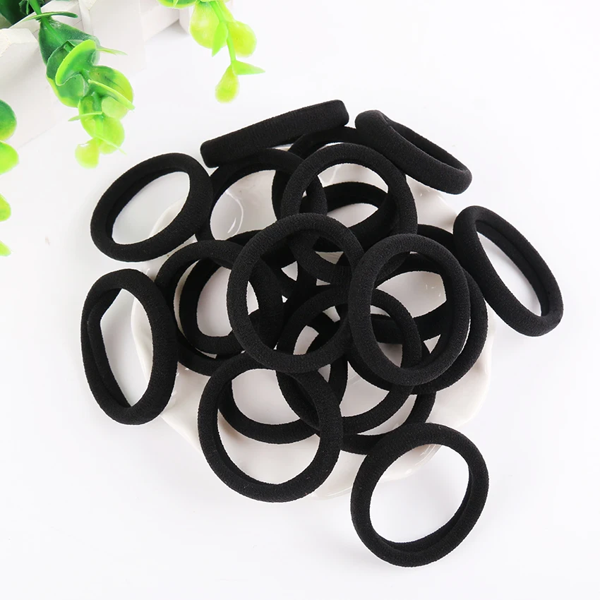 Women's Hair Accessories 20 PCS Black Women Elastic Cloth Hair Bands Scrunchie Hair Tie Ring Rope Girls Ponytail Holder Headwear Accessories wide headbands for short hair