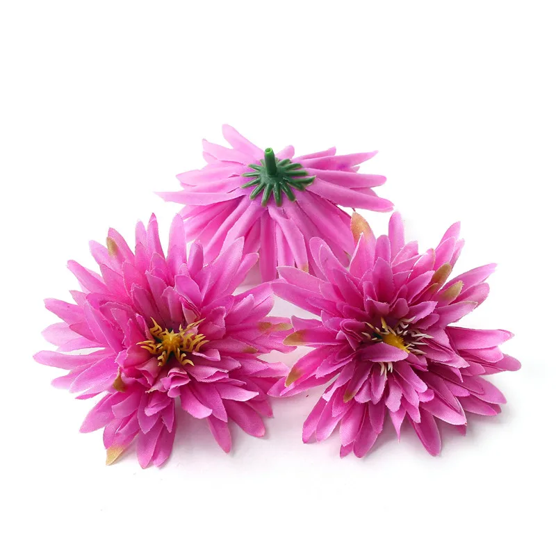 Новые 10 искусственных цветов 8 см шелковые хризантемы Свадебные вечерние украшения для дома DIY ВЕНОК скрапбук Подарочная коробка ремесла - Color: Purple