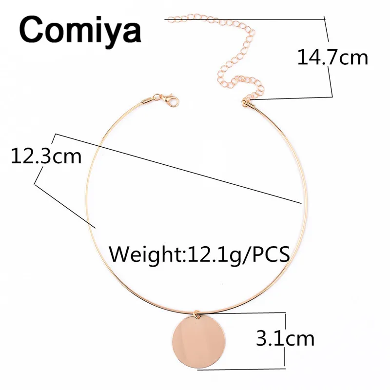 Comiya Европейский Чокеры ожерелье s круглые золотые подвески из серебра ожерелье для женщин позолоченный Colar Gargantilha очаровательный