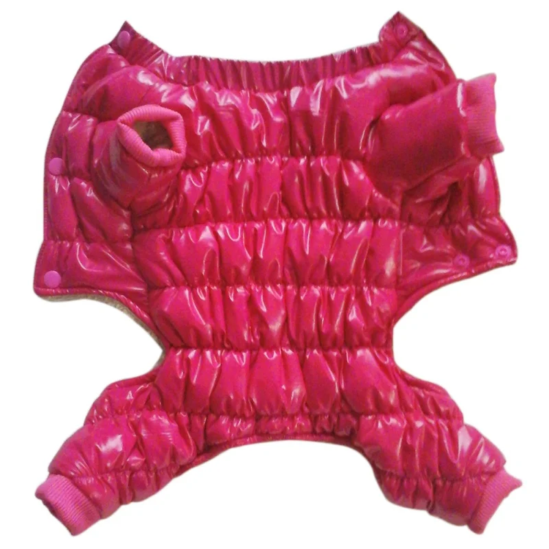 

Solid Color Winter Dog Clothes Jacket Soft Fleece Lining Warm Puppy Jumpsuit Coat 4 Color SZ