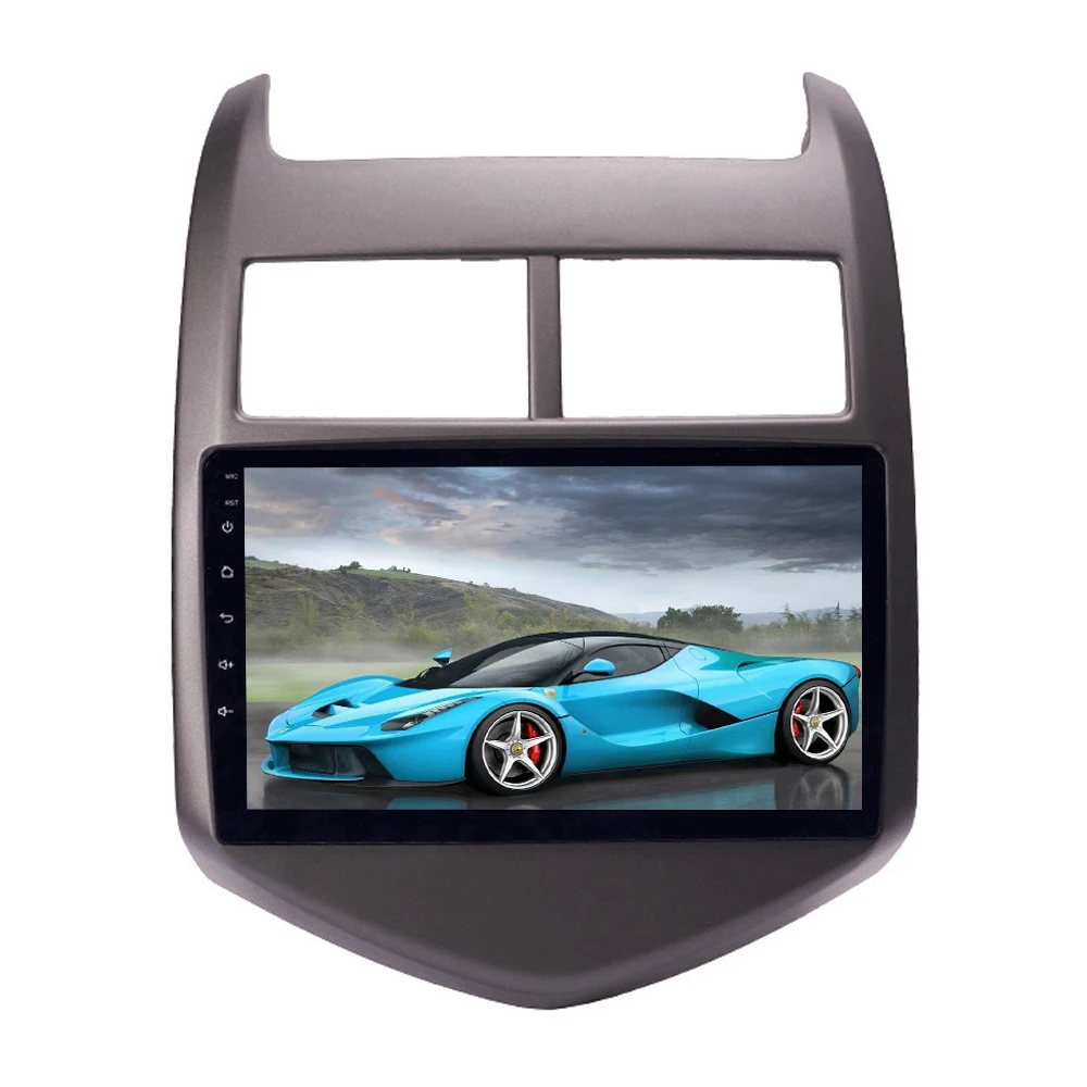 Discount Sinosmart  Andrid 8.1 2Din IPS/QLED 2.5D screen car gps multimedia radio navigation player for Chevrolet Sonic Aveo 2010-2014 1
