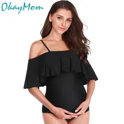 OkayMom 5XL сексуальные черные купальники для беременных Одежда для пляжа купальные костюмы для беременных женщин