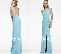 Vestidos De Fiesta One Shoulder Beaded Backless Bodycon Side Slit Long Formal Evening Dresses A106