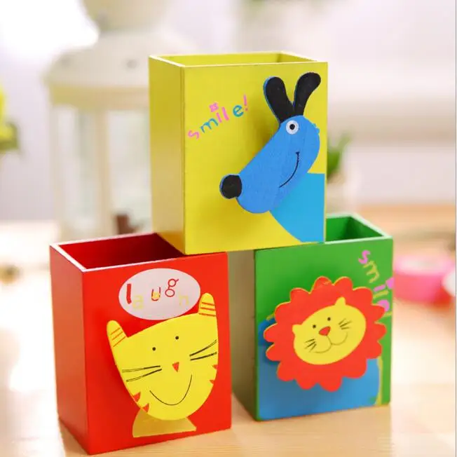 Kawaii Animal Wooden Pen Holder Storage Container Box – Yiwu Safe