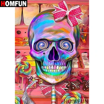 

HOMFUN Full Square/Round Drill 5D DIY Diamond Painting "Sweet Skull" Embroidery Cross Stitch 5D Home Decor Gift A07423