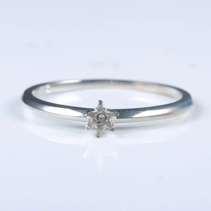 

Solid 10k White Gold Engage,ment Wedding Women Ring 4mm Round Cut Semi Mount Fine Party Jewelry