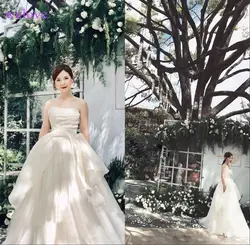 Новое поступление 2019 Robe De Mariage принцесса Bling Роскошные Кристаллы белый свадебное платье индивидуальный заказ Vestido De Noiva