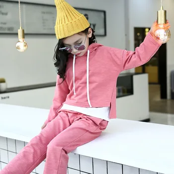 

Autumn Clothing Motion Leisure Time Suit Even Midnight +Pants Two Pieces Kids Clothing Sets
