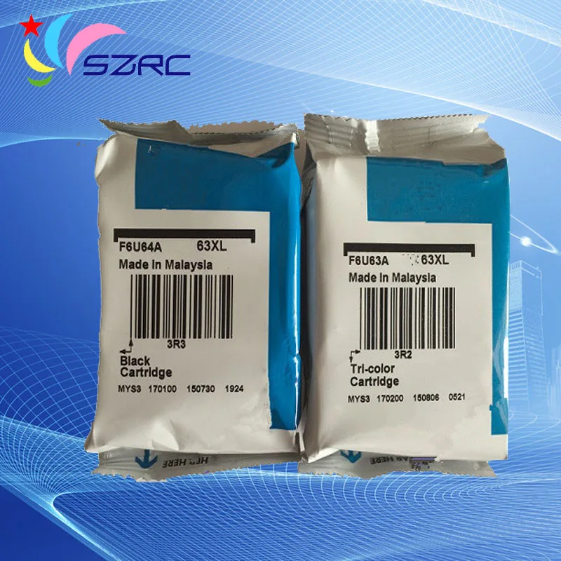 Cartucho de Tinta para hp Original Novo 3630 3632 3830 4520 4522 4650 1111 Impressora 63 63xl 2130 4 Original novo 63 63xl cartucho de tinta