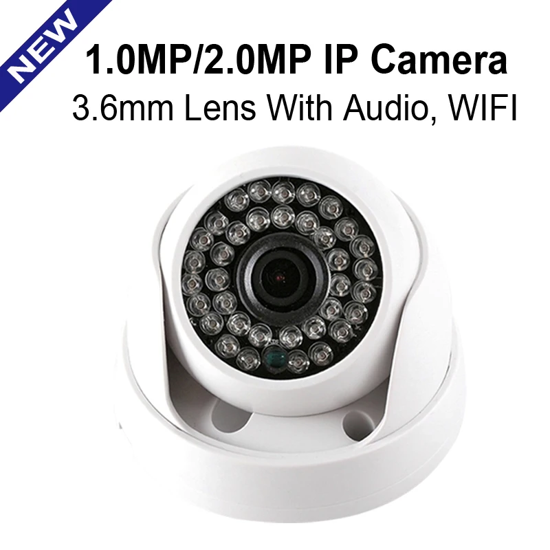 CMOS HD 720P 1080P IP Camera Audio WIFI Optional IR 20M NightVision 3.6mm Lens 1MP 2.0MP Security CCTV Camera Indoor
