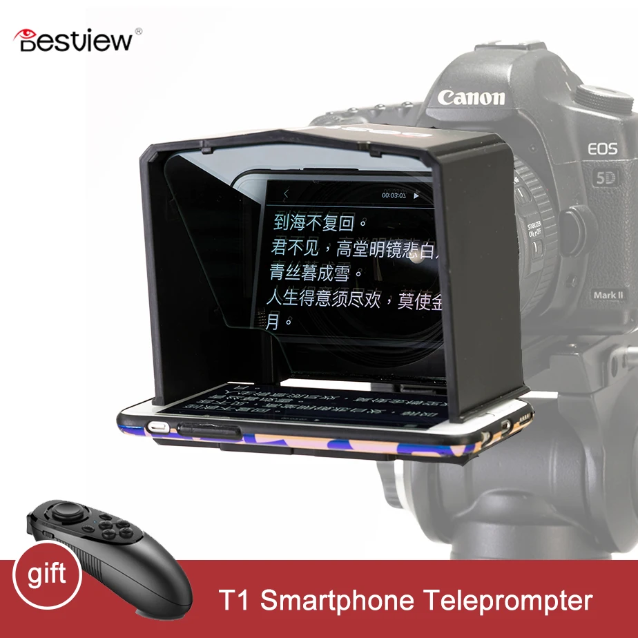 Bestview T1 Smartphone Teleprompter For Youtube Interview Video