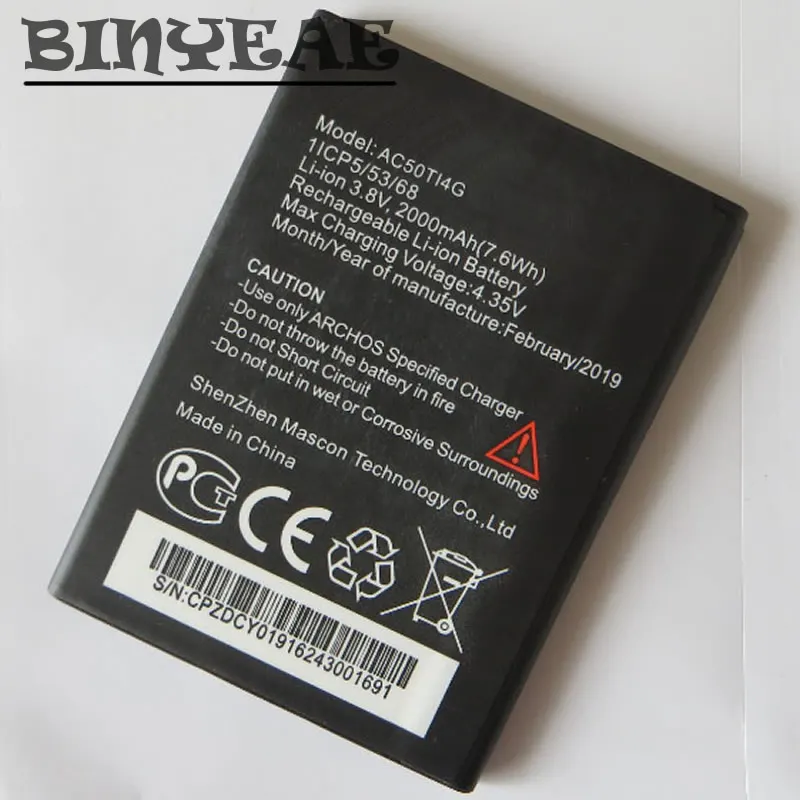 

original BINYEAE 2000mAh AC50TI4G High Quality Replacement Battery For Archos 50 Titanium 4G Mobile Phone batteries