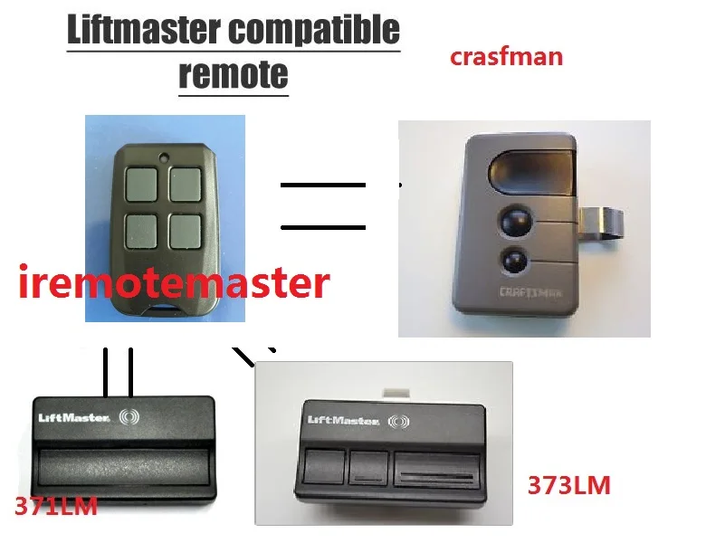

For liftmaster 315MHZ remote ,model 371L,372L,373L,and Craftman 315mhz