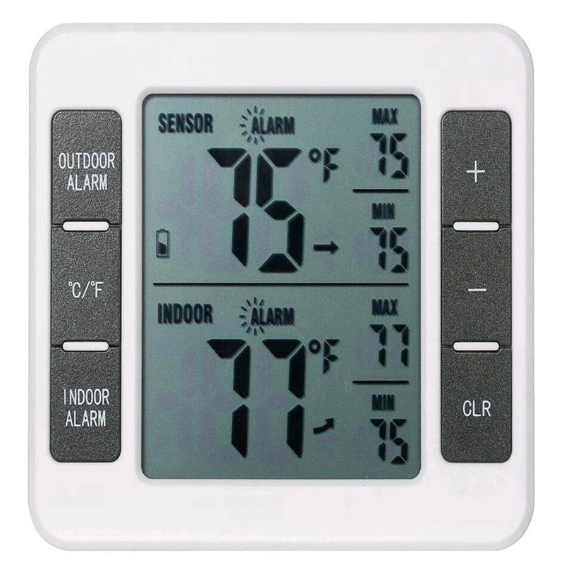 

Digital Wireless Thermometer -40C-60C C/F Max Min Refrigerators Freezers Wine Cellars Home Indoor LCD Temperature Monitor Meter