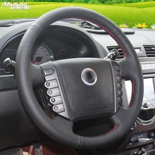 BANNIS Mão-costurado Preto Cobertura de Volante de Couro para Ssangyong Rexton Rodius Rexton W
