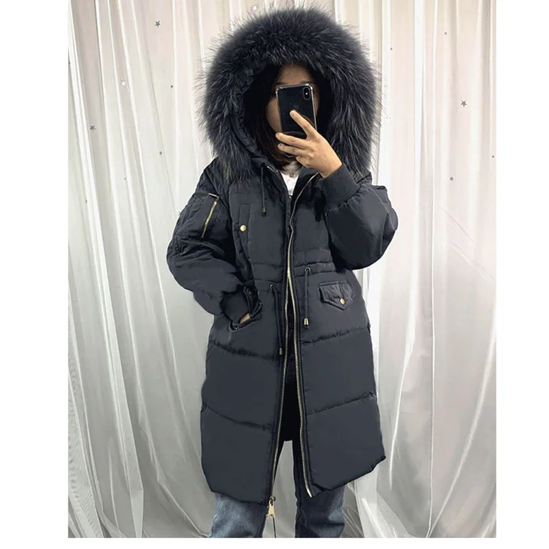 New Shiny Women's Winter Parka Coat Long Down Cotton Warm Hooded Jacket Outwear