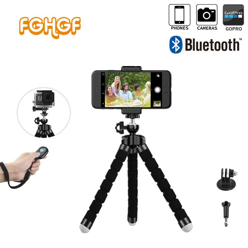 

Mini Portable Flexible Sponge Octopus Tripod Bracket Stand Mount Monopod + Phone Holder For Gopro Camera DSLR Mount