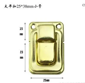 10 шт. 25*37 мм античный Засов защелка железная тумблер Пряжка для деревянной коробки ювелирных изделий чемодан декоративная навесной замок, оборудование аксессуары - Цвет: gold