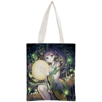 

Custom Onmyoji Tote Bag Reusable Women Canvas Shoulder Bag Handbag Shoulder Pouch Foldable Canvas Shopping Bags